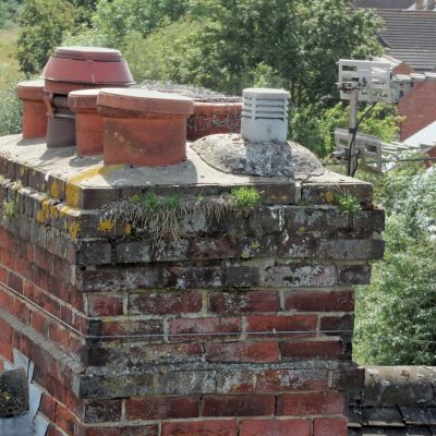 an old chimney in need of repair